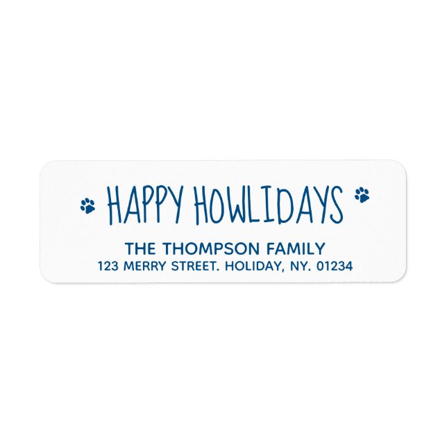 Happy Howlidays Blue Pet Hund Lover Moderner Niedl (Vorne)