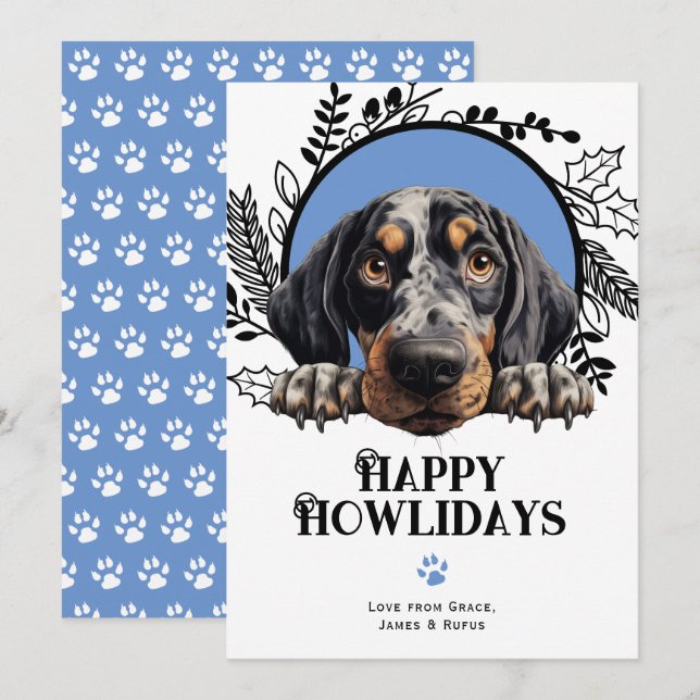 Happy Howlidays Bluetick Coonhound Dog Weihnachten (Vorne/Hinten)
