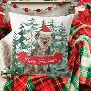 Happy Howlidays Border Terrier Dog Weihnachten Kissen