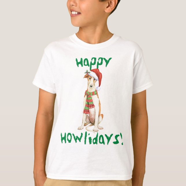 Happy Howlidays Borzoi T - Shirt (Vorderseite)