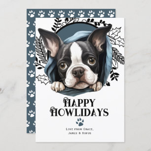 Happy Howlidays Boston Terrier Dog Weihnachten