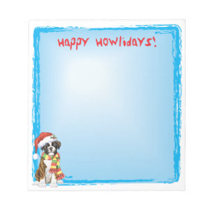 Happy Howlidays Boxer Notizblock