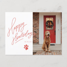 Happy Howlidays Briefe Dog Paw Pet Foto Feiertagspostkarte