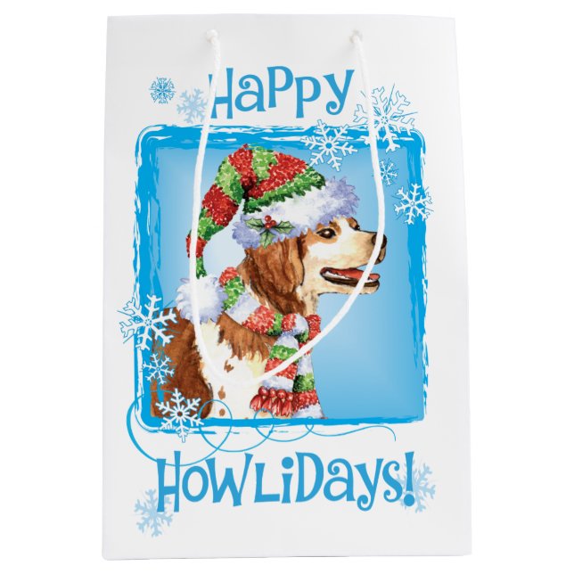 Happy Howlidays Brittany Mittlere Geschenktüte (Vorderseite)