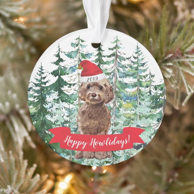 Happy Howlidays Brown Cockapoo Hund Weihnachten Ornament (Baum)