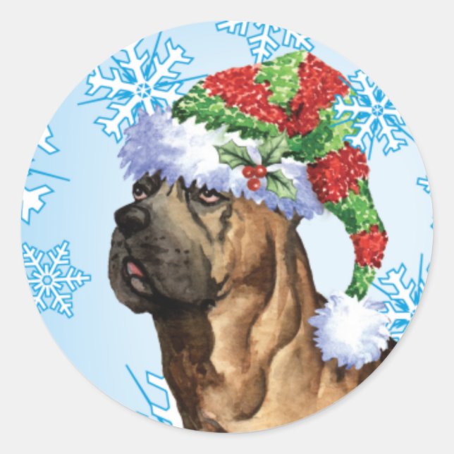 Happy Howlidays Cane Corso Runder Aufkleber (Vorderseite)