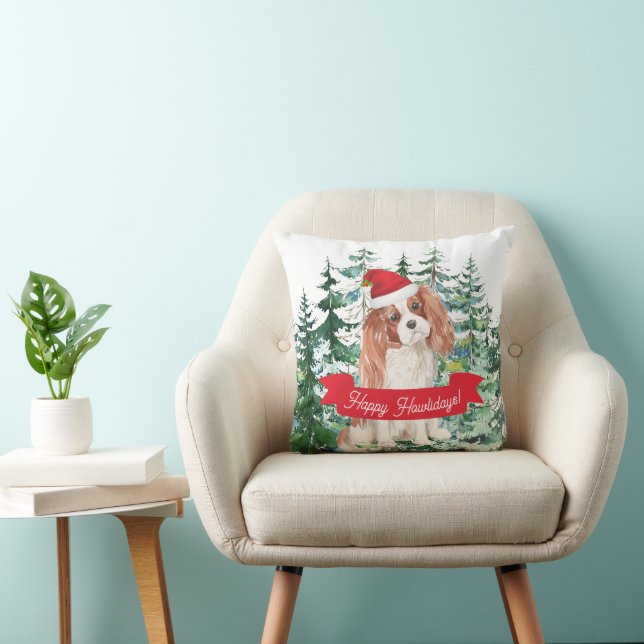 Happy Howlidays Cavalier King Charle Dog Weihnacht Kissen (Stuhl )