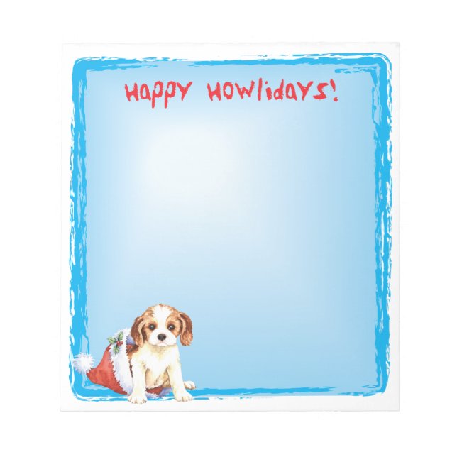 Happy Howlidays Cavalier Notizblock (Vorderseite)