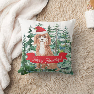 Happy Howlidays Cavapoo Dog Kissen