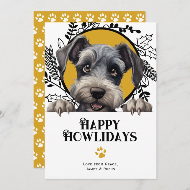 Happy Howlidays Cesky Terrier Dog Weihnachten (Vorne/Hinten)