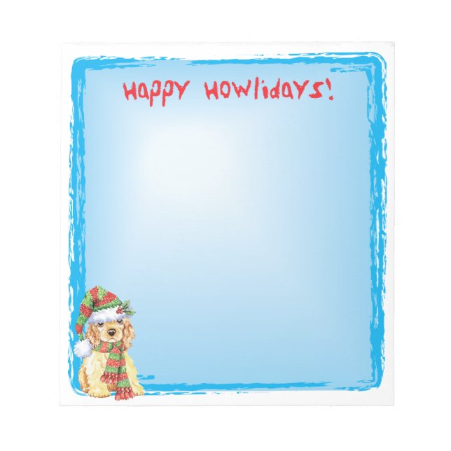 Happy Howlidays Cocker Spaniel Notizblock (Vorderseite)