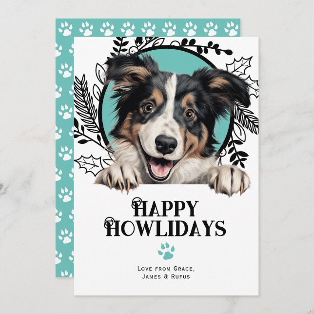 Happy Howlidays Collie Dog Weihnachten (Vorne/Hinten)