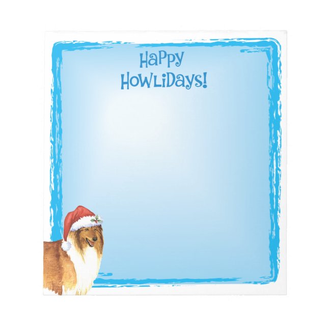 Happy Howlidays Collie Notizblock (Vorderseite)