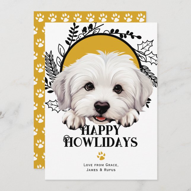Happy Howlidays Coton De Tulear Dog Weihnachten (Vorne/Hinten)