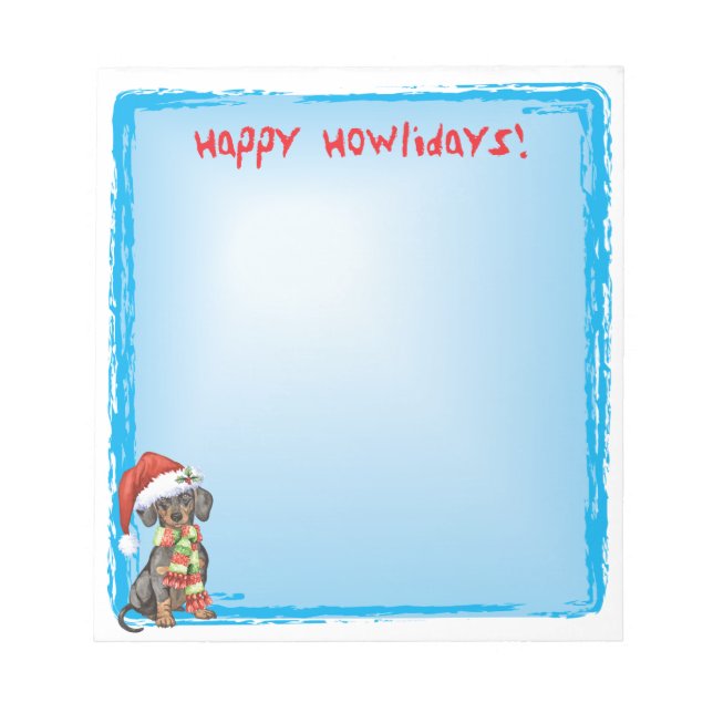 Happy Howlidays Dackel Notizblock (Vorderseite)