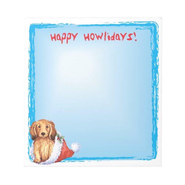 Happy Howlidays Dackel Notizblock (Vorderseite)
