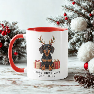 Happy Howlidays Dackel Personalisiert Weihnachten Tasse