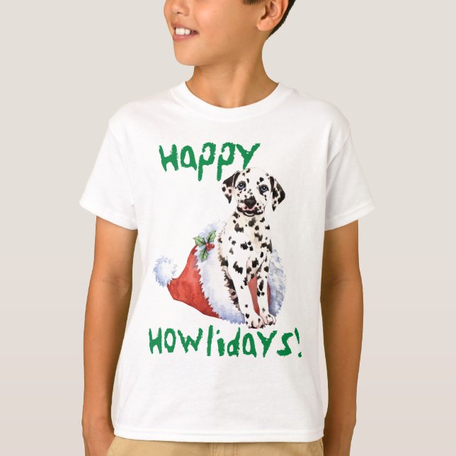 Happy Howlidays Dalmatiner T - Shirt (Vorderseite)