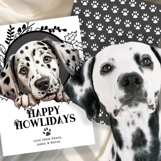 Happy Howlidays Dalmatiner Weihnachten (Happy Howlidays Dalmatian Dog Christmas Holiday Card
by Ricaso. Dally spotty dog cards for xmas)