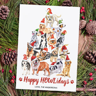 Happy HOWLidays Dog Lover Christmas Tree Hunde Feiertagskarte