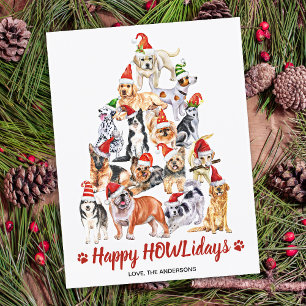 Happy HOWLidays Dog Lover Christmas Tree Hunde Feiertagspostkarte