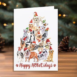Happy HOWLidays Dog Lover Christmas Tree Hunde Karte