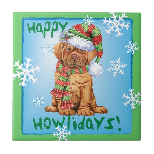 Happy Howlidays Dogue Fliese (Vorderseite)