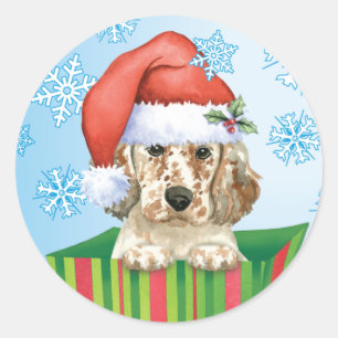 Happy Howlidays English Setter Runder Aufkleber