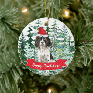 Happy Howlidays English Springer Spaniel Keramik Ornament