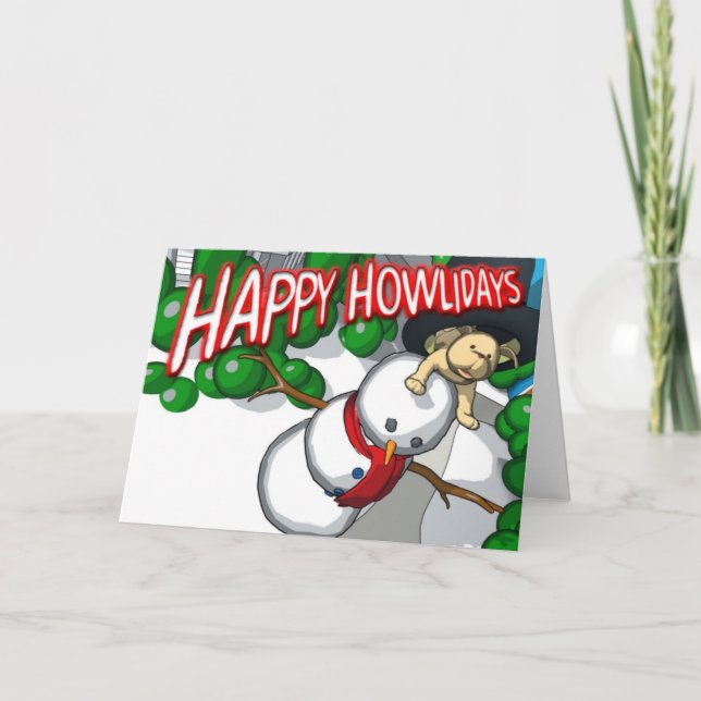 Happy Howlidays Feiertagskarte (Vorderseite)