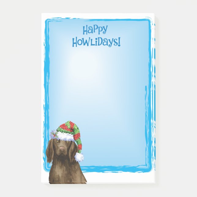 Happy Howlidays Flat-beschichteter Retriever Post-it Klebezettel (Vorderseite)