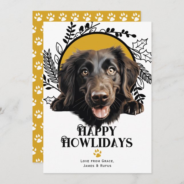 Happy Howlidays Flat Coated Retriever Weihnachten (Vorne/Hinten)