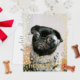 Happy Howlidays Foil Paw Print Dog Holiday Folien Feiertagspostkarte