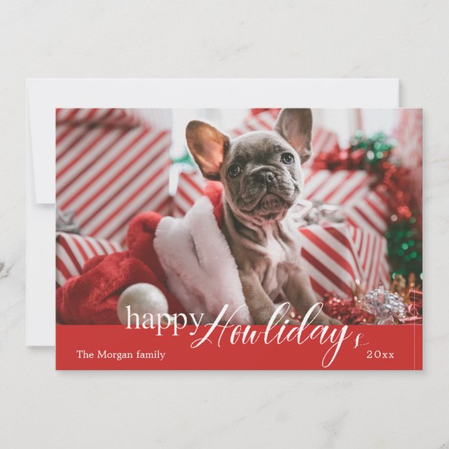 Happy Howlidays ⎢ Foto Holiday Card Feiertagskarte (Vorderseite)
