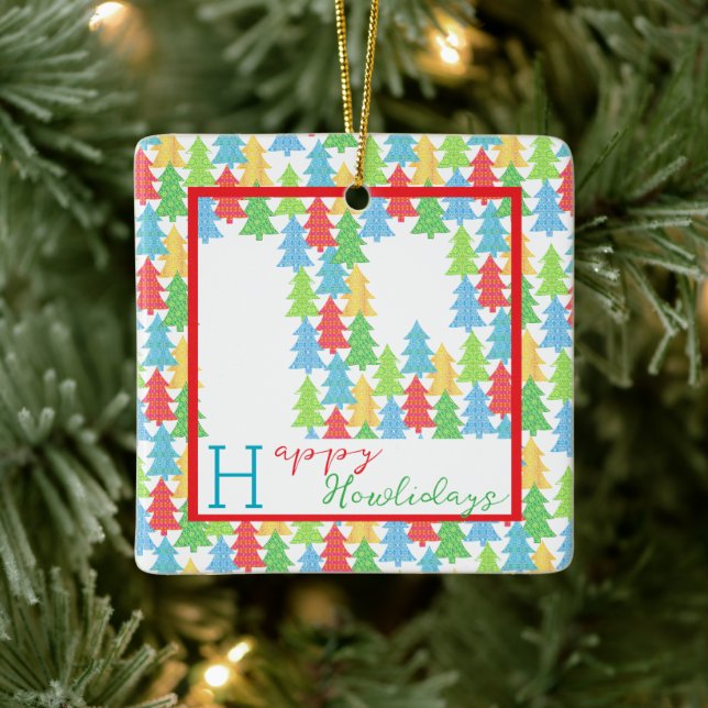 Happy Howlidays Foto Ornament (Baum)