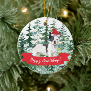 Happy Howlidays Französischer Bulldog Hund Weihnac Keramik Ornament