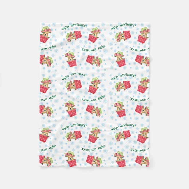 Happy Howlidays Frenchie Fleecedecke (Vorderseite)