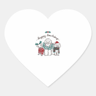 Happy Howlidays Funny Dog Weihnachtsgeschenk Herz-Aufkleber