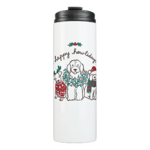 Happy Howlidays Funny Dog Weihnachtsgeschenk Thermosbecher