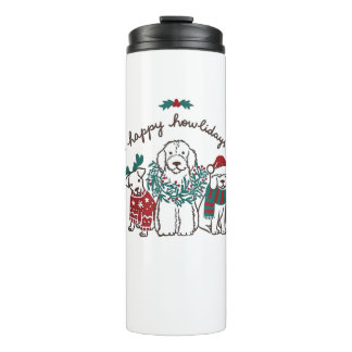 Happy Howlidays Funny Dog Weihnachtsgeschenk Thermosbecher