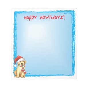 Happy Howlidays Gelbe Labrador Notizblock