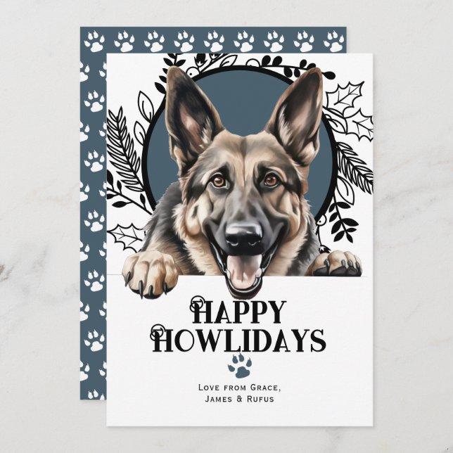 Happy Howlidays German Shepherd Dog Weihnachten (Vorne/Hinten)