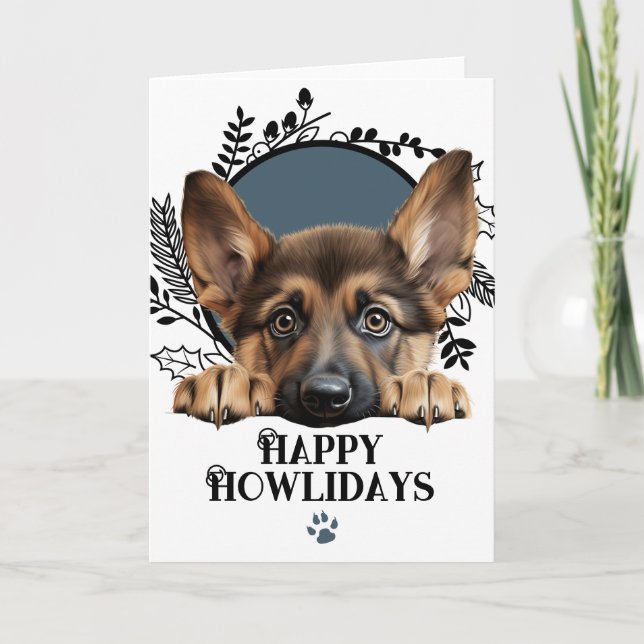 Happy Howlidays German Shepherd Dog Weihnachten (Vorderseite)