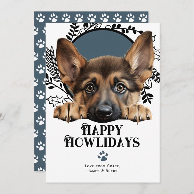 Happy Howlidays German Shepherd Dog Weihnachten (Vorne/Hinten)