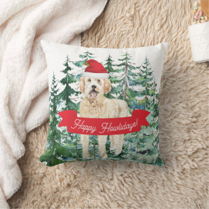 Happy Howlidays Golden Doodle Doodle Weihnachten Kissen