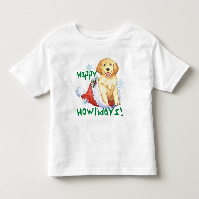 Happy Howlidays Golden Retriever T - Shirt (Vorderseite)