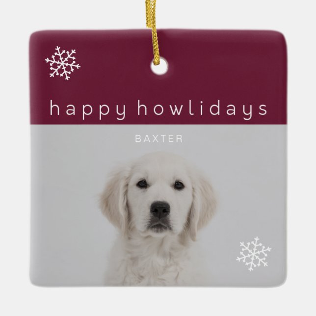 Happy Howlidays Grape Foto Keramikornament (Vorderseite)
