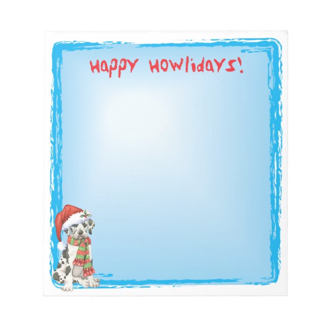Happy Howlidays Great Dane Notizblock (Vorderseite)
