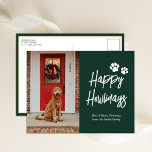 Happy Howlidays Green Calligraphy Pet Foto Feiertagspostkarte<br><div class="desc">Happy Howlidays Green Calligraphy Pet Foto Holiday Postcard. Mit dieser festlichen und modernen Urlaubskarte senden Sie Ihren Lieben eine Urlaubskarte. Alle Texte sind so vorbereitet,  dass Sie sie einfach und schnell mit Ihren eigenen Details personalisieren können. Gute Ferien!</div>
