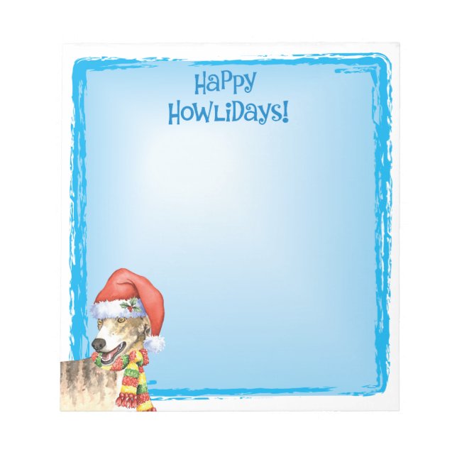 Happy Howlidays Greyhound Notizblock (Vorderseite)